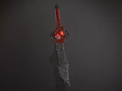 Crimson Core blade -   low-poly  game ready asset Fantasy Sword Low-poly 3D model