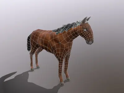 Horse Low-poly 3D model get