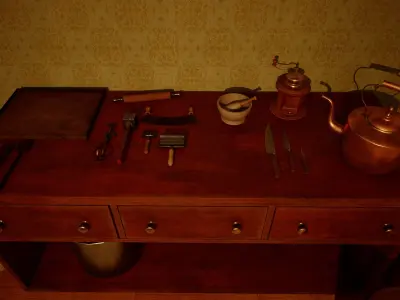 Victorian Kitchen Asset Pack Low-poly 3D model