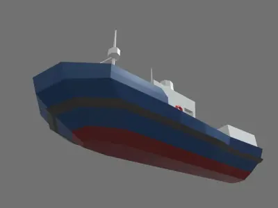 Low Poly Fishing Boat 01 Low-poly 3D model