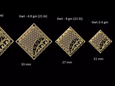 vr-pnd2091 set of gold diamonds 3D print model