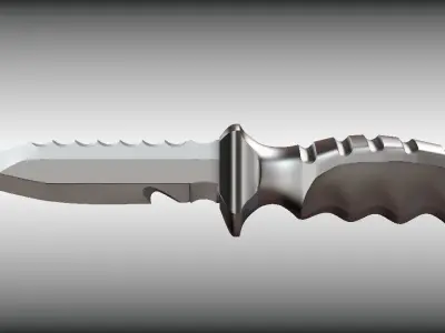 Military knife Low-poly and High-poly Low-poly 3D model