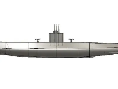 WWII Japanese Submarine I 201 3D print model