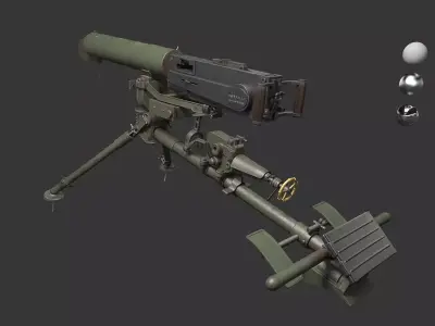 Maxim Heavy Machine Gun   Maxim gun 3D model