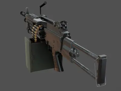 M249 SAW Low-poly 3D model