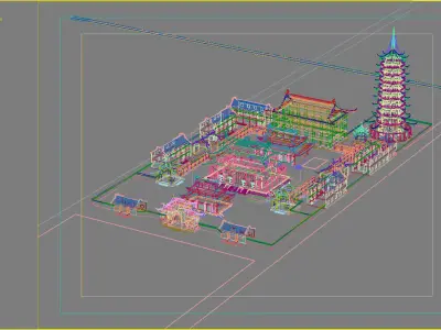 Chinese Style Architecture 3D model 7