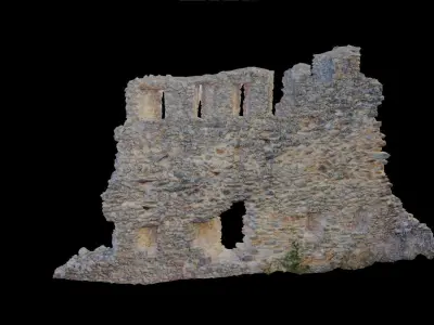 Castle Wall Castle ruins PBR Scanned Low-poly 3D model