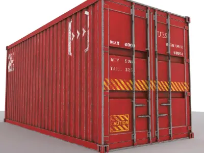 Container 20 ft Low-poly 3D model