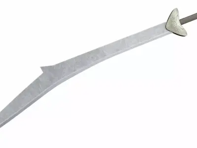 Curved sword 10 Low-poly 3D model