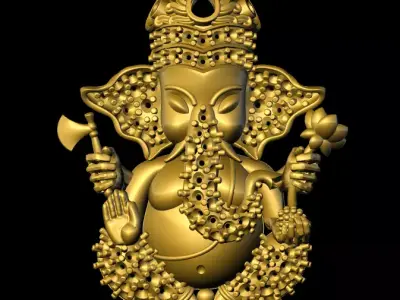 ganesh lord ganesha in gold 3D print model