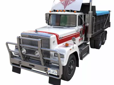 Superliner dump truck Low-poly 3D model