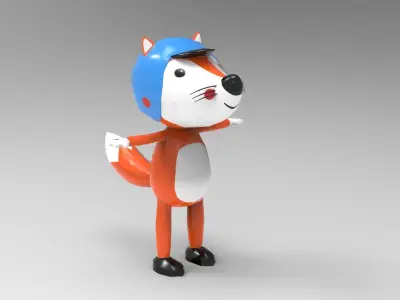 Fox 3d model for game  Free low-poly 3D model
