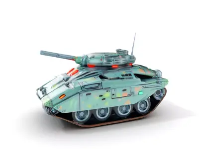Futuristic Combat Tank Model Pack Low-poly 3D model