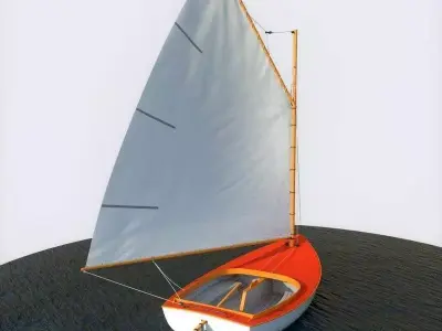 Cat Sailboat Low-poly 3D model