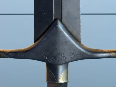 Broken sword PBR 3D model