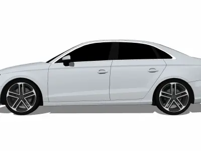 2017 Audi A3 Sedan Low-poly 3D model