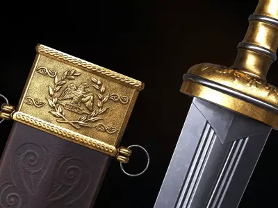 Ancient Roman Sword Low-poly 3D model