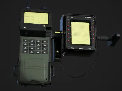 Military Radio-Scanner -PBR-Game ready Low-poly 3D model