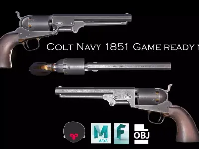 Colt Navy 1851 GAME READY MODEL Low-poly 3D model