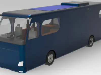 Caravan bus Low-poly 3D model