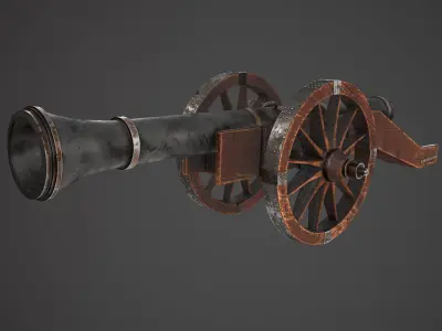 Old Cannon Low-poly 3D model