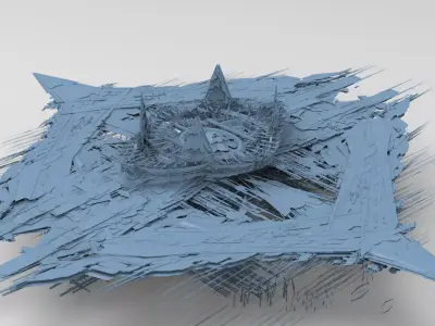Cyberpunk magma oil rig 1  3D model