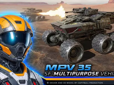 MPV 35 - Multi Purpose Vehicle Low-poly 3D model