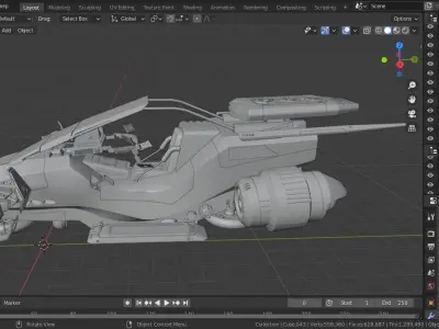 Hover bike Low-poly 3D model
