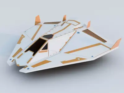 Futuristic Spaceship 02 Low-poly 3D model