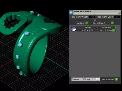 Industrial Wrench Wrap Ring 18K Gold Mechanic  3D print model
