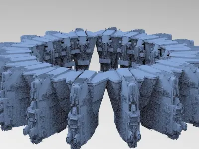 Sci-Fi dark Platforms 1 3D model