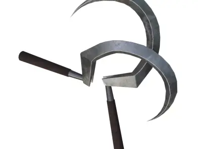 Sickle-doo metal scythe Low-poly 3D model