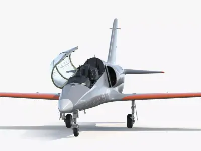 Advanced Combat Trainer Aircraft Gray Rigged for Cinema 4D 3D model