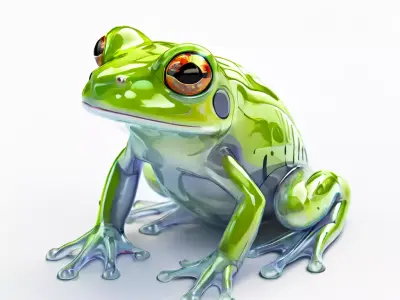 Stylized Glass Frog 3D Model Low-poly 3D model