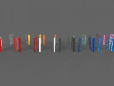PBR Metal Gate A4 Low-poly 3D model