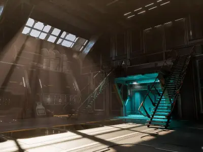 Modular Sci-fi Station Low-poly 3D model