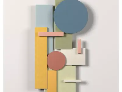Wall Colored shapes Decoration - 40x90 - Collection - Part 7 3D model