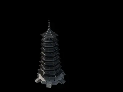 Chinese Ancient Pagoda pagoda 3D model purchase