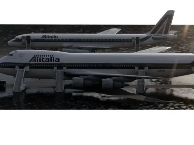 Boeing 747-200B and Douglas DC-8-62 3D model