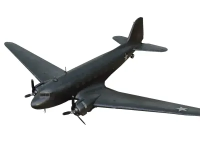 Douglas C-47 Skytrain Low-poly 3D model