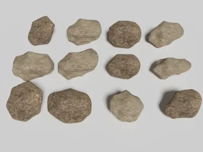 Rock pack game ready Low-poly 3D model