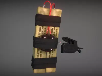 C-4 C4 explosive Low-poly 3D model