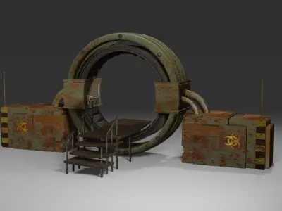 Realistic Old Rusty Portal 3D model