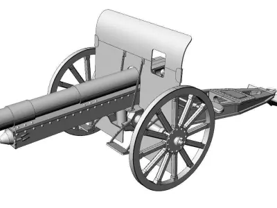 CANNON FELDKANONE 7 5cm  3D model