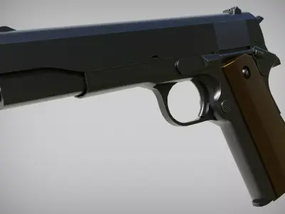 Game Ready PBR M1911-A1 Gun Model Free low-poly 3D model