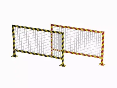 Road Barricade Set A Low-poly 3D model