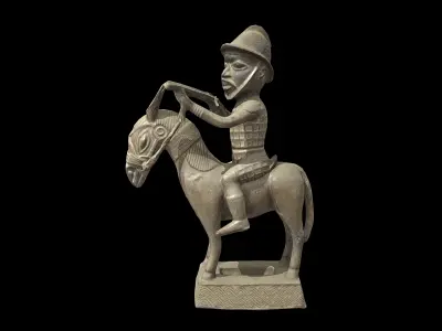 Equestrian Portuguese Soldier Low-poly 3D model