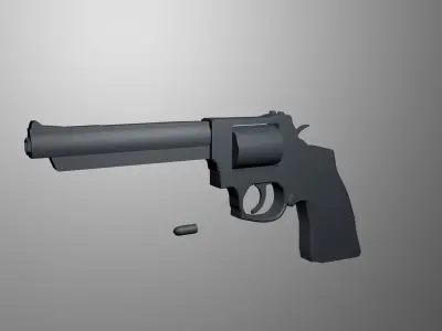 Low Poly Revolver Free low-poly 3D model