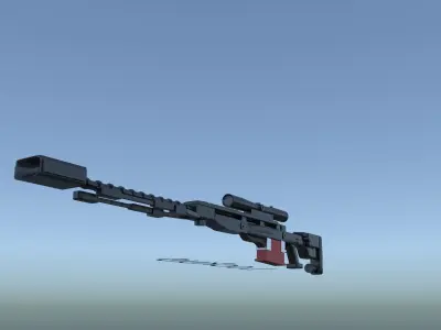 Weapon rifle in sky Free 3D model