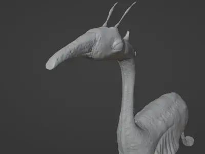 high poly creature giraffe 3D model